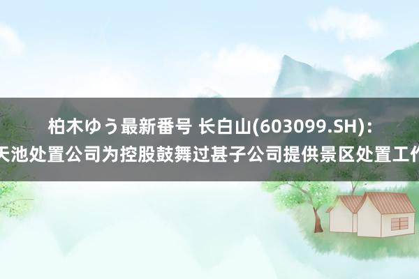 柏木ゆう最新番号 长白山(603099.SH)：天池处置公司为控股鼓舞过甚子公司提供景区处置工作