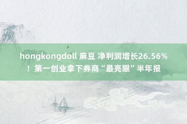 hongkongdoll 麻豆 净利润增长26.56%！第一创业拿下券商“最亮眼”半年报